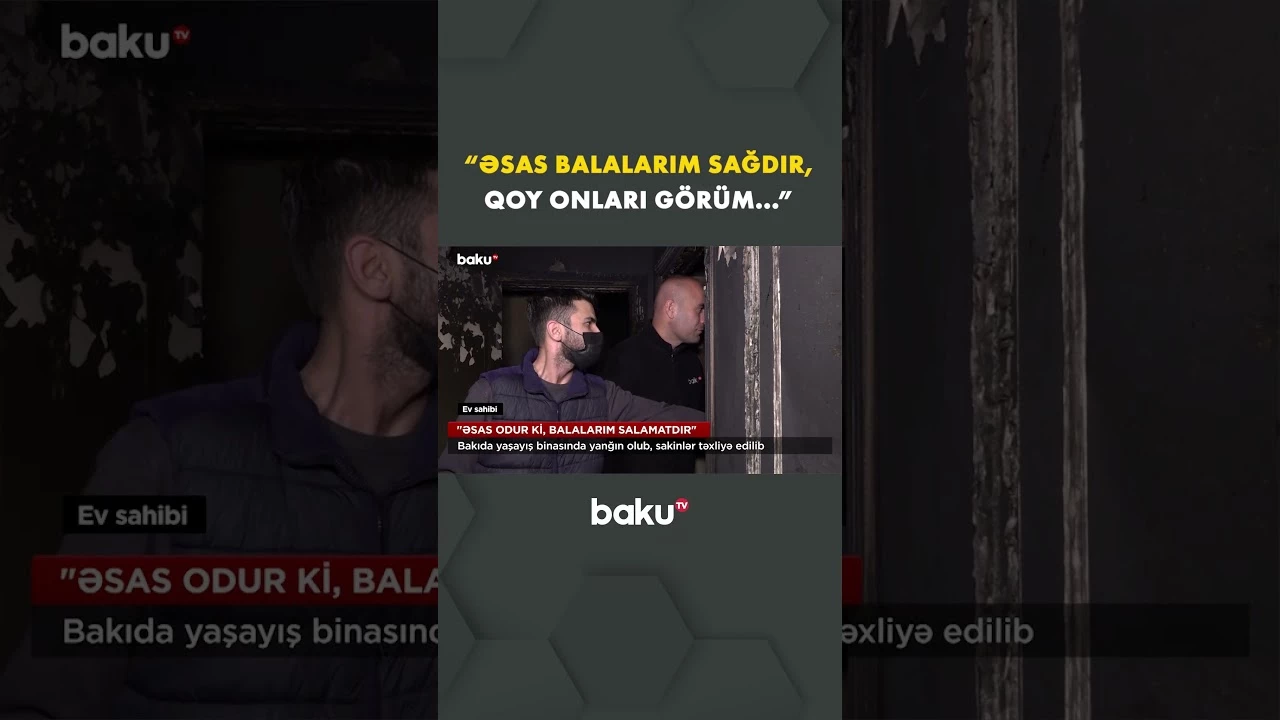 Bakıda yaşayış binasında qorxulu anlar yaşandı | Hadisə yerindən görüntülər - Baku TV