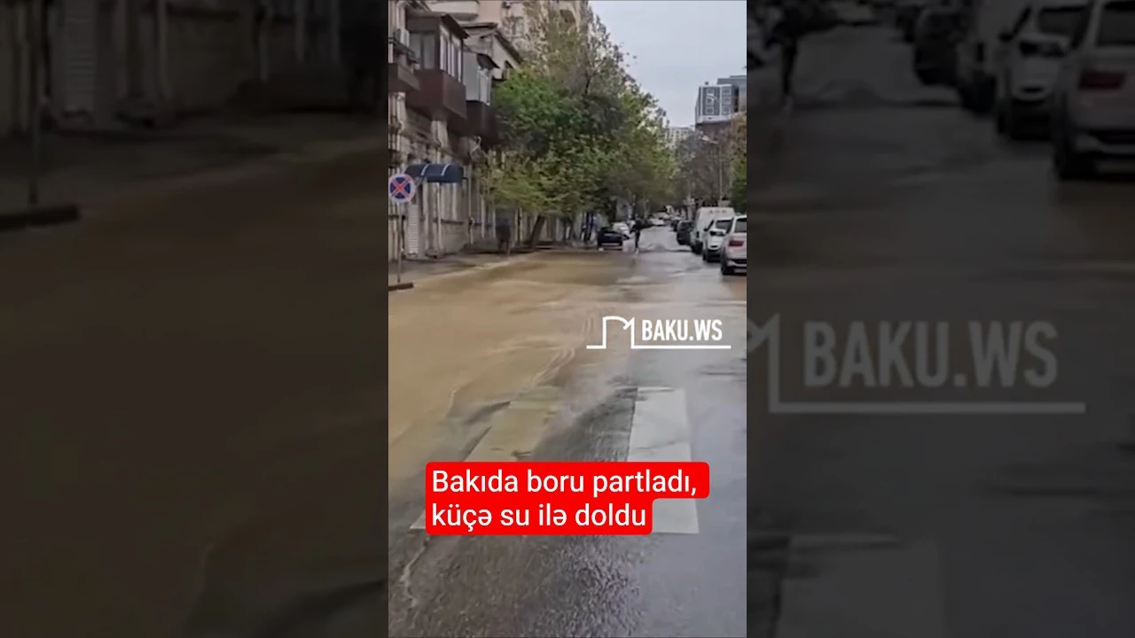 Bakıda boru partladı, küçə su ilə doldu - Baku TV