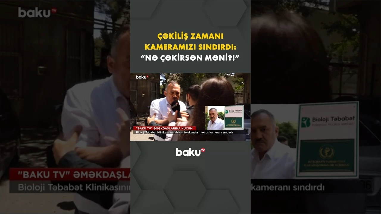 Klinika rəhbəri “Baku TV” əməkdaşlarına hücum etdi - Baku TV