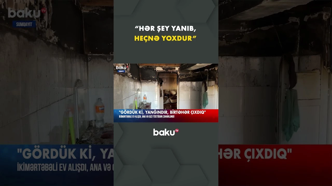 Sumqayıtda yanğın qeydə alınıb - Baku TV