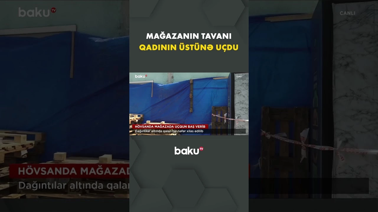 Qadın dəhşətli hadisədə dağıntılar altında qaldı - Baku TV