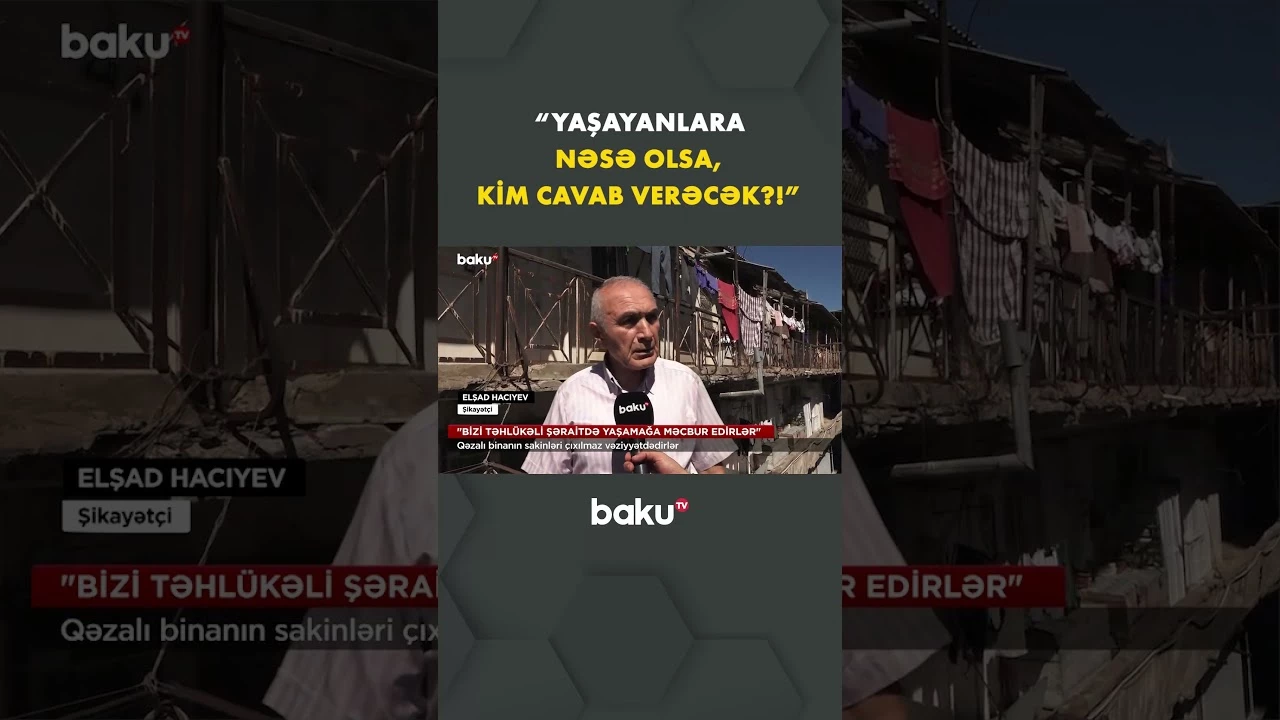 Yararsız vəziyyətdə olan bina sakinləri - Baku TV