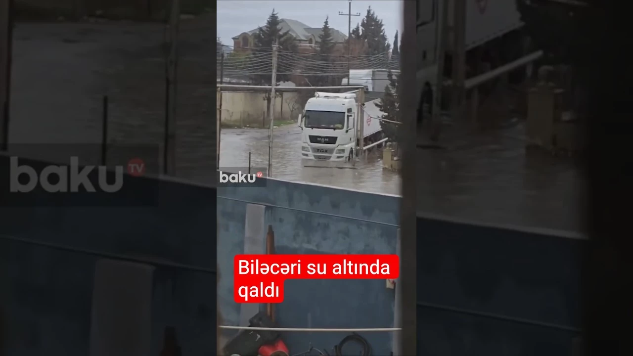 Yağış suları Biləcərini görün nə vəziyyətə saldı - Baku TV