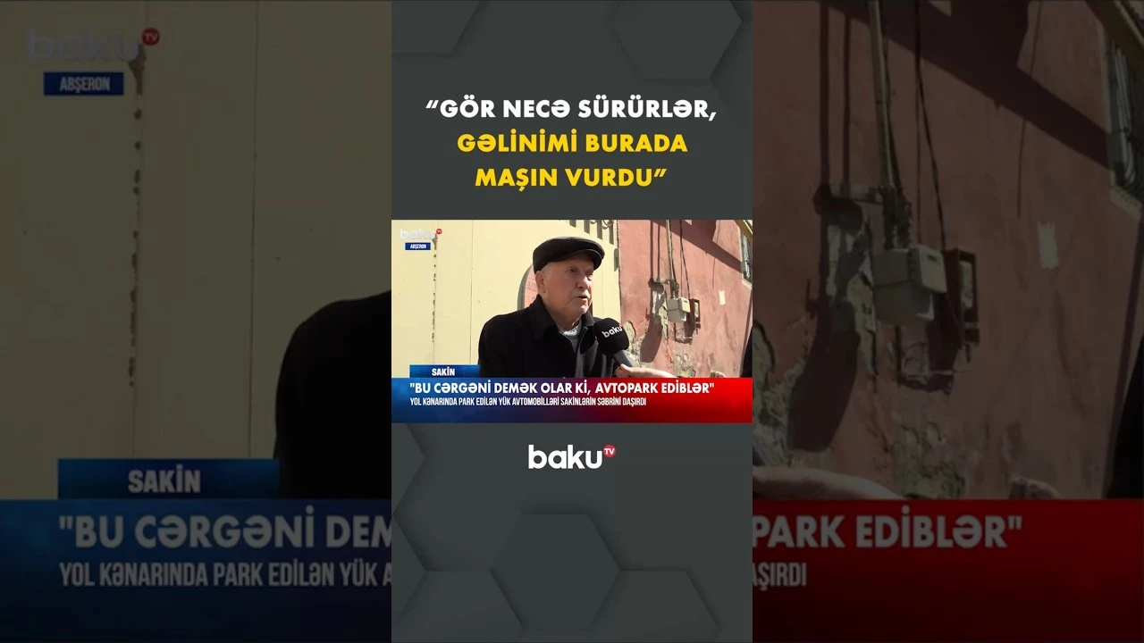 Yol kənarında park edilən yük avtomobilləri sakinlərin səbrini daşırdı - Baku TV