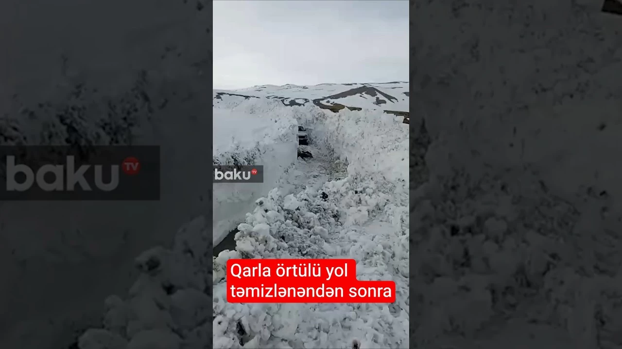 Xınalıqda aramsız yağan qar avtomobillərə çətinlik yaratdı - Baku TV
