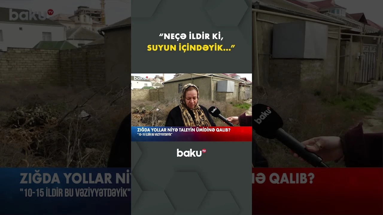 Zığ qəsəbəsinin bərbad gündə olan yolları - Baku TV