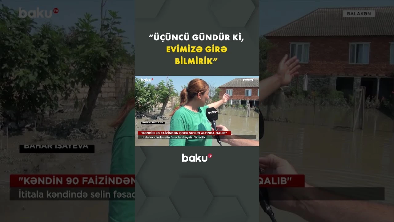 Balakənin İtitala kəndini güclü sel vurub - Baku TV