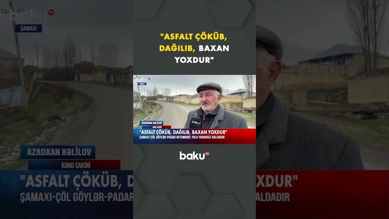 Şamaxıda avtomobil yolu yararsız vəziyyətdə - Baku TV