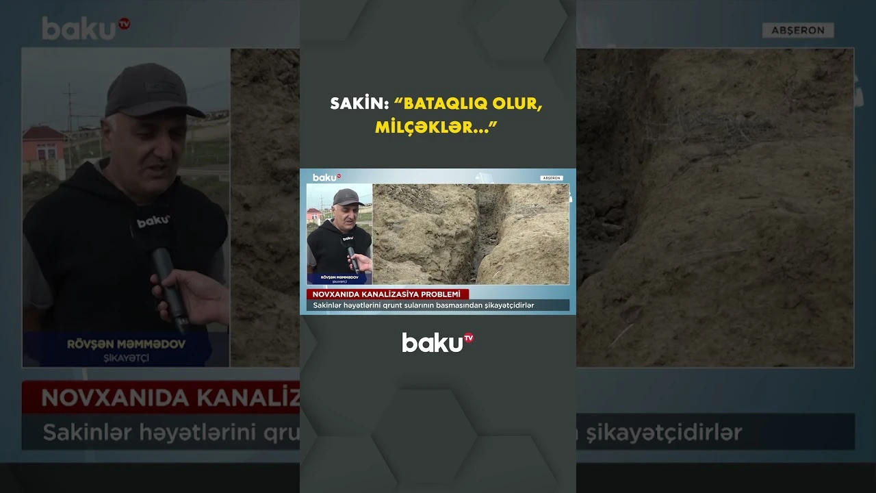 Novxanı sakinlərinin həyətlərini qrunt suları basdı - Baku TV