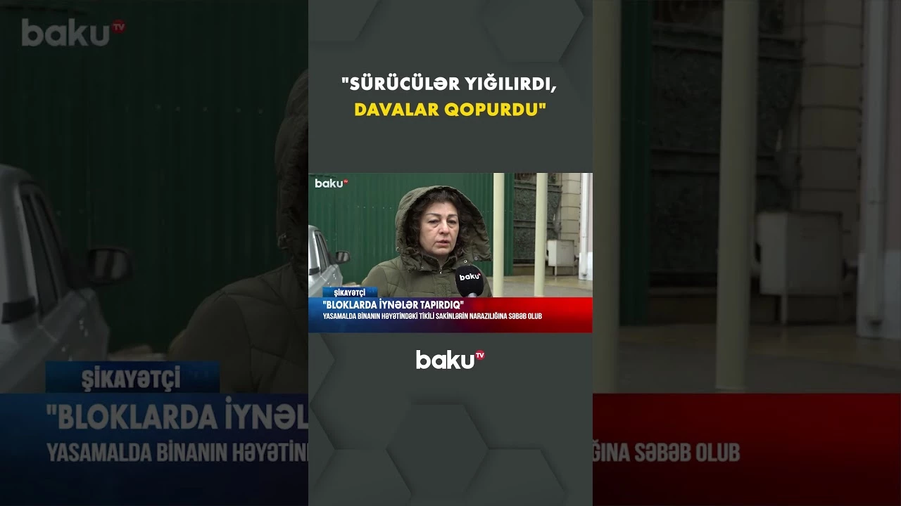 Yaşayış binasının həyətində qalmaqallı tikinti - Baku TV