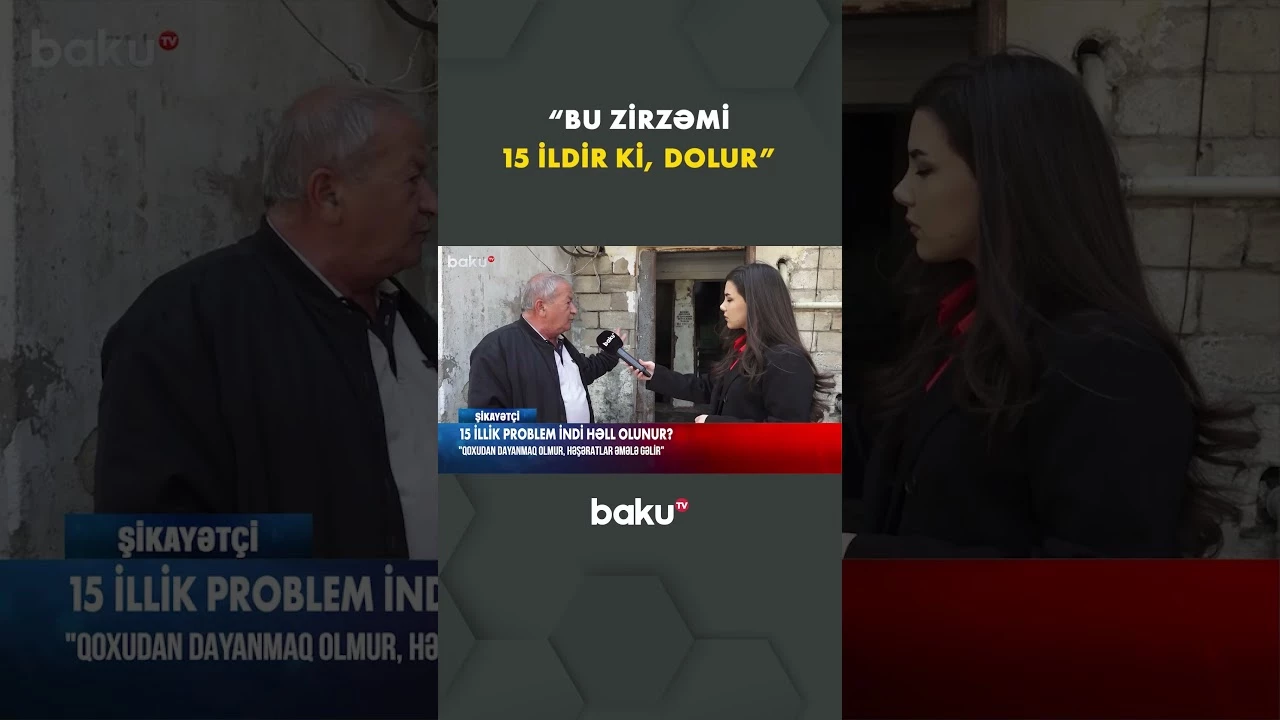 Sakinlər binaların zirzəmilərinə su dolmasından gileylənir - Baku TV
