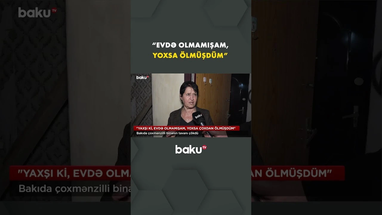 Paytaxtda yaşayış binasının tavanı çökdü - Baku TV