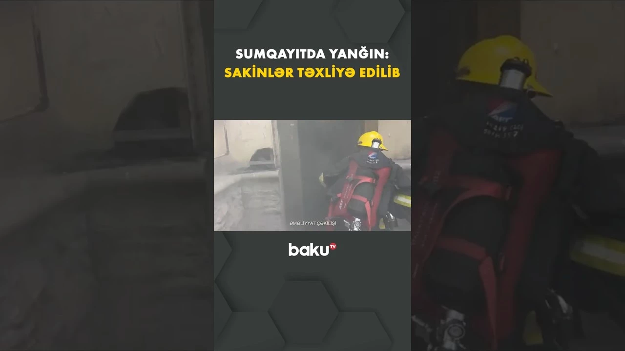 Sumqayıtda yaşayış binasında yanğın olub - Baku TV