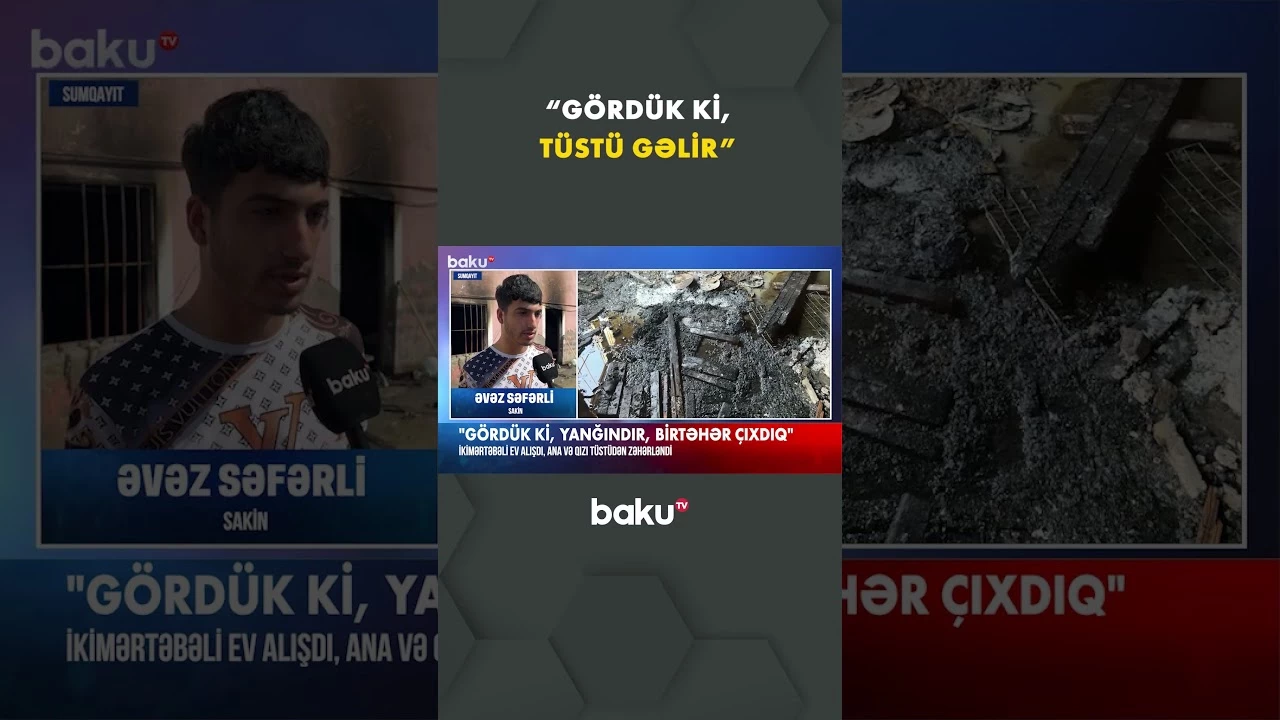 Sumqayıtda güclü yanğın hadisəsi baş verib - Baku TV