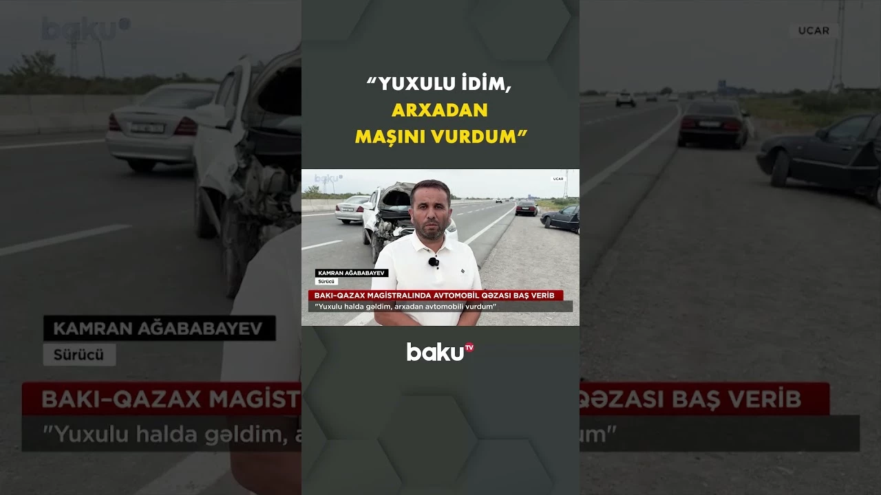Sürücü dəhşətli qəzanı anbaan danışdı - Baku TV