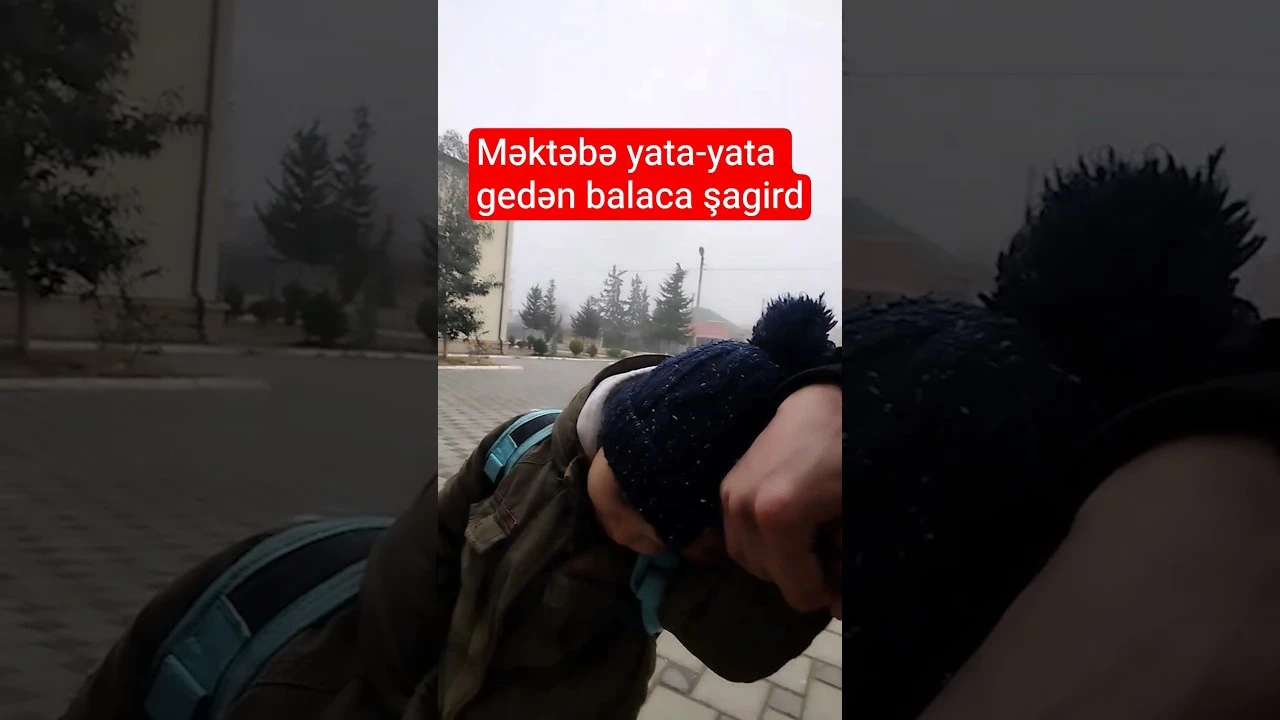 Məktəbə gedərkən yatan şagirdin maraqlı görüntüsü - Baku TV