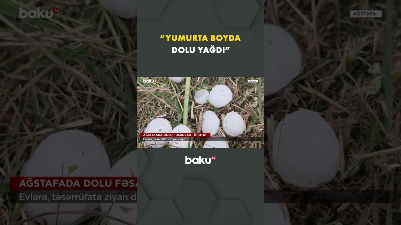 Dolu yağışı sakinləri çətin durumda qoydu - Baku TV