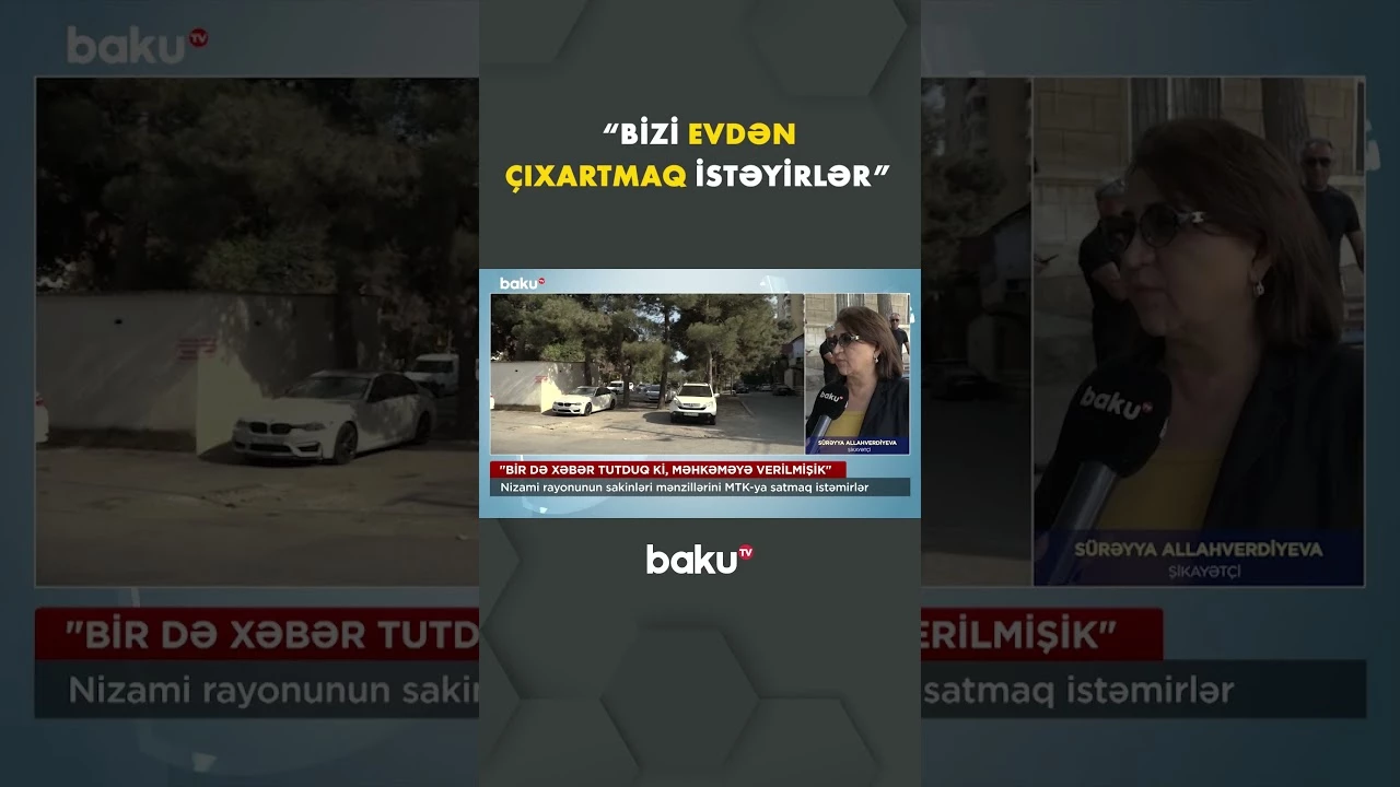 Mənzillərini satmaq istəməyən sakinlər etiraz edir - Baku TV
