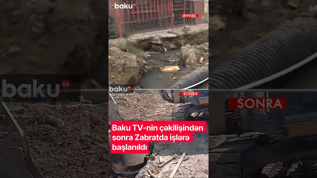 Baku TV-nin çəkilişi nəticə verdi, qəbiristanlığı su altında qoyan köhnə xətt yenilənir - Baku TV