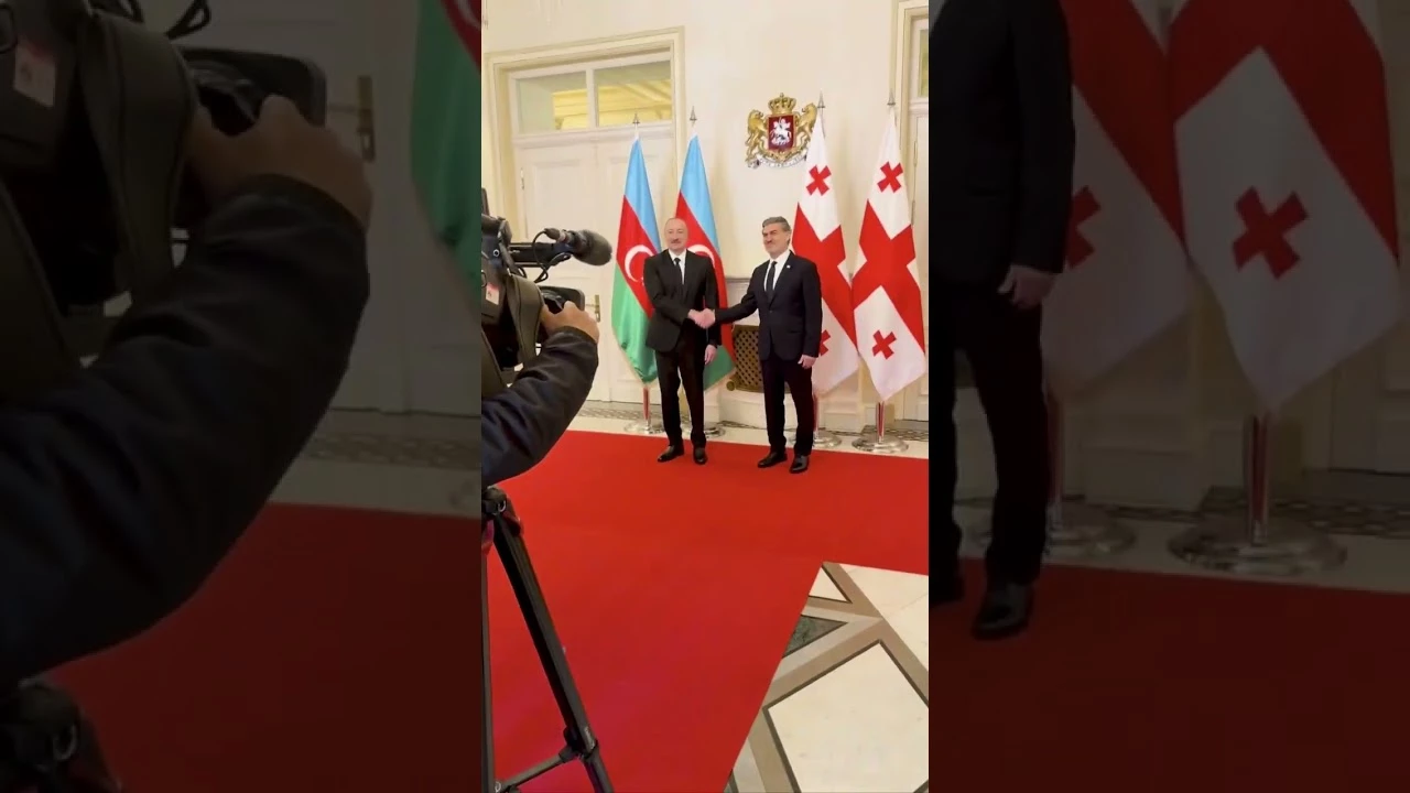 İlham Əliyecin Gürcüstan səfərindən görüntülər - Baku TV