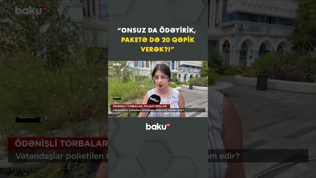 Vətəndaşlar polietilen torbalarla mağazanı reklam edir? - Baku TV