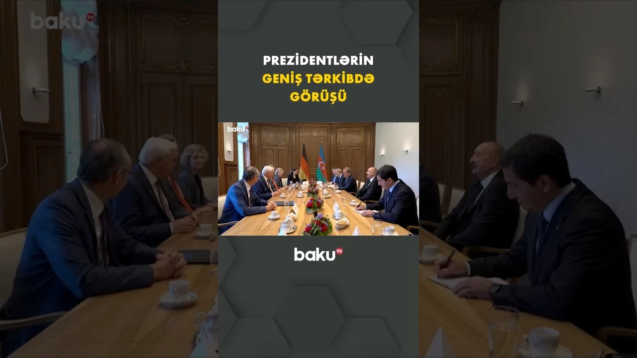 Berlində İlham Əliyevin Frank-Valter Ştaynmayer ilə geniş tərkibdə görüşü olub - Baku TV