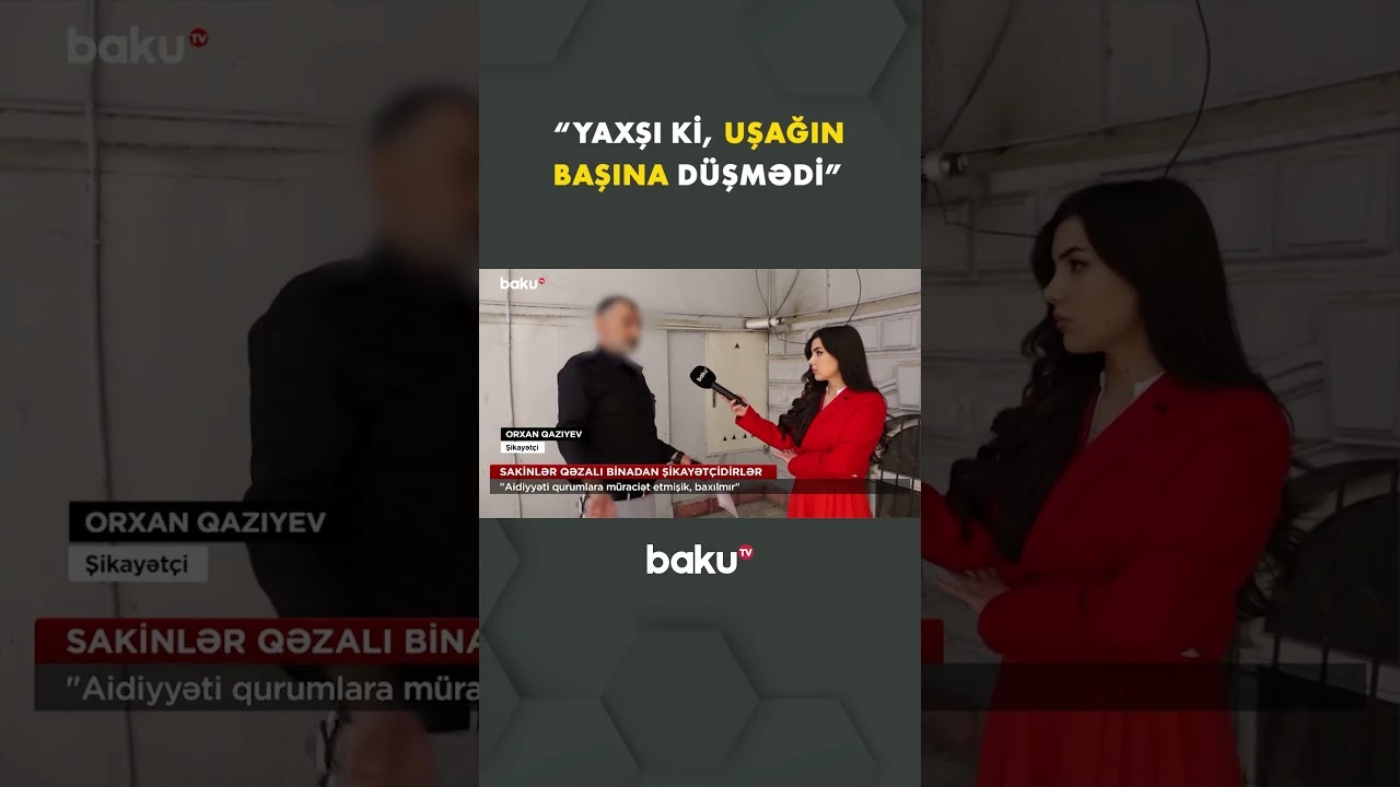 Qəzalı binada yaşayanlar qorxu içində - Baku TV