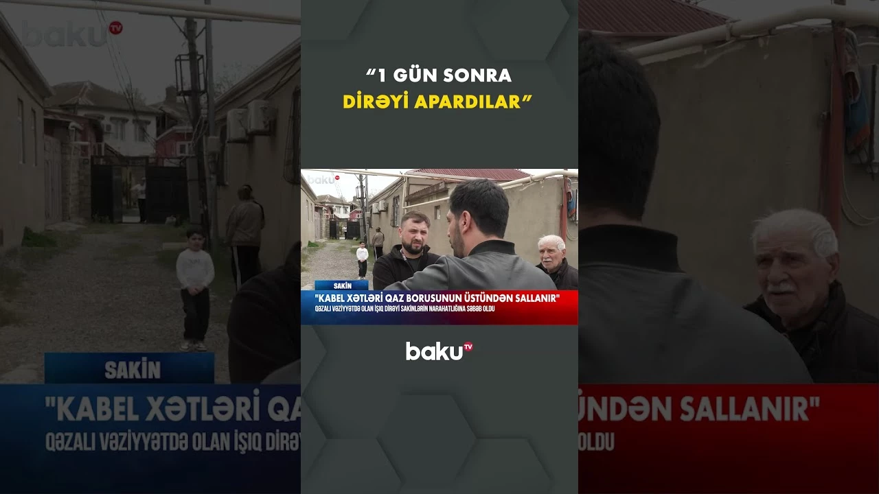 Qəzalı vəziyyətdəki dirək sakinlərdə narahatlıq yaradıb - Baku TV