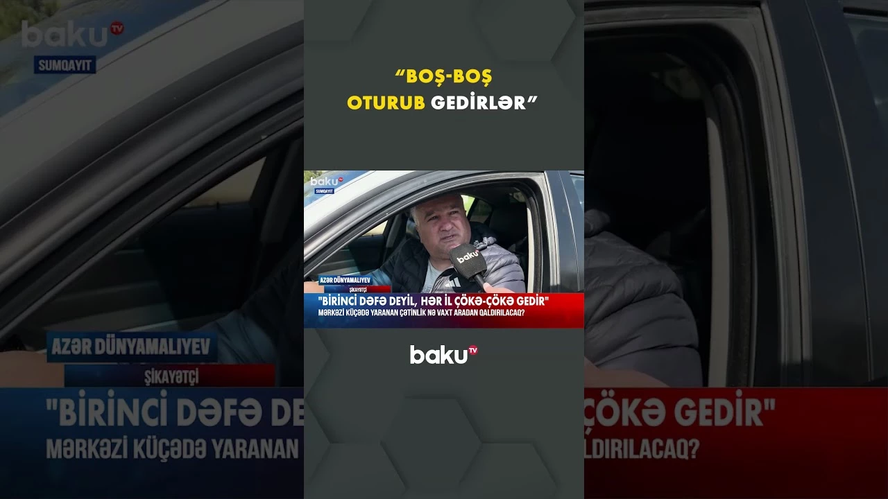 Sumqayıtın əsas yollarından birindəki çətinlik əhalini cana yığıb - Baku TV