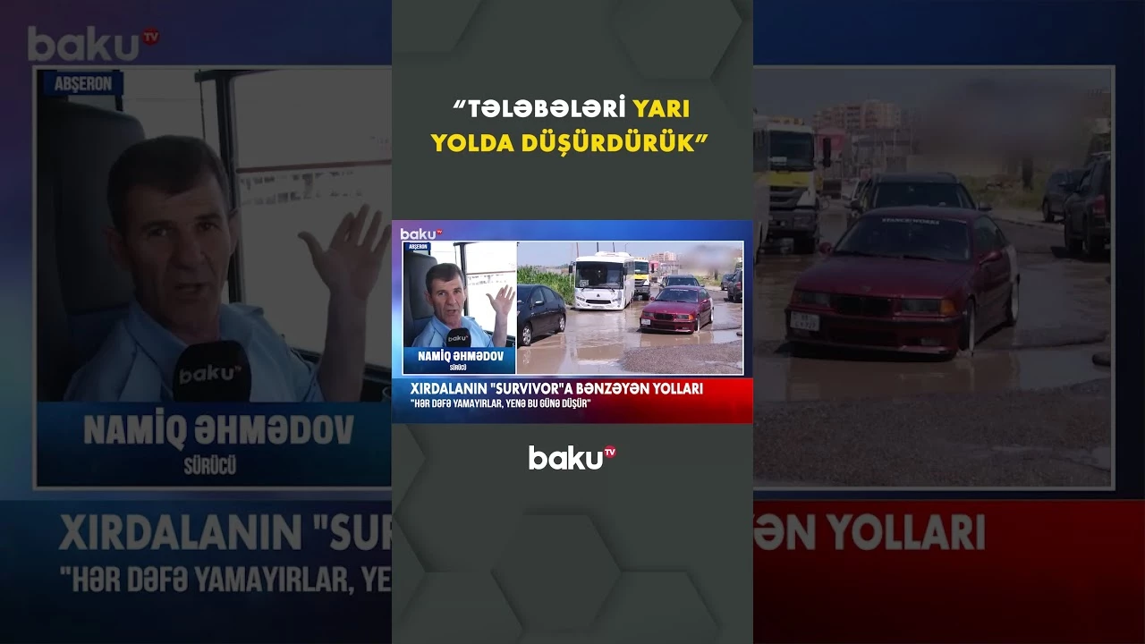 Avtobus sürücüləri bu yolda əziyyət çəkir - Baku TV