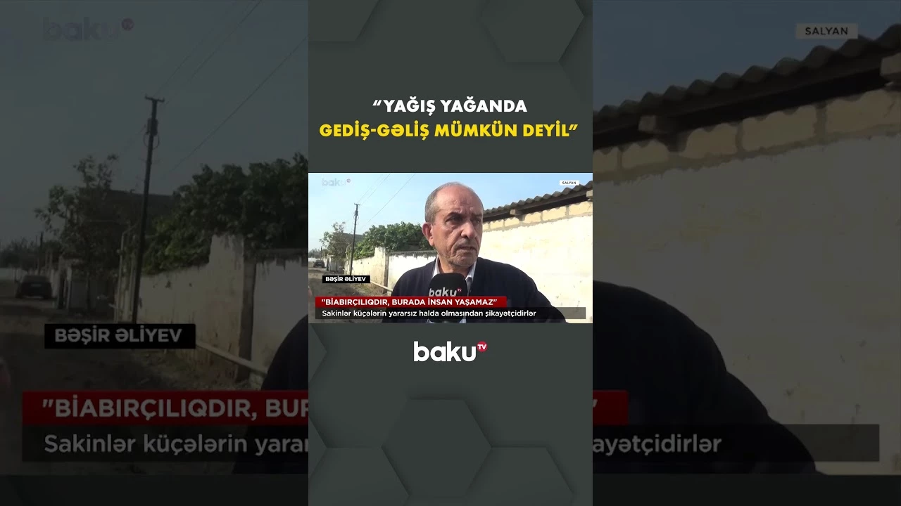 Küçələri yararsız vəziyyətdə olan sakinlər - Baku TV