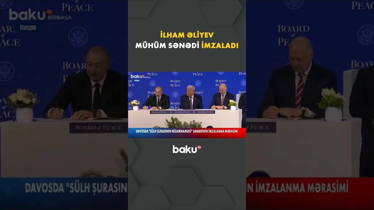 Davosda “Sülh Şurasının Nizamnaməsi” sənədinin imzalanma mərasimi keçirilir - Baku TV