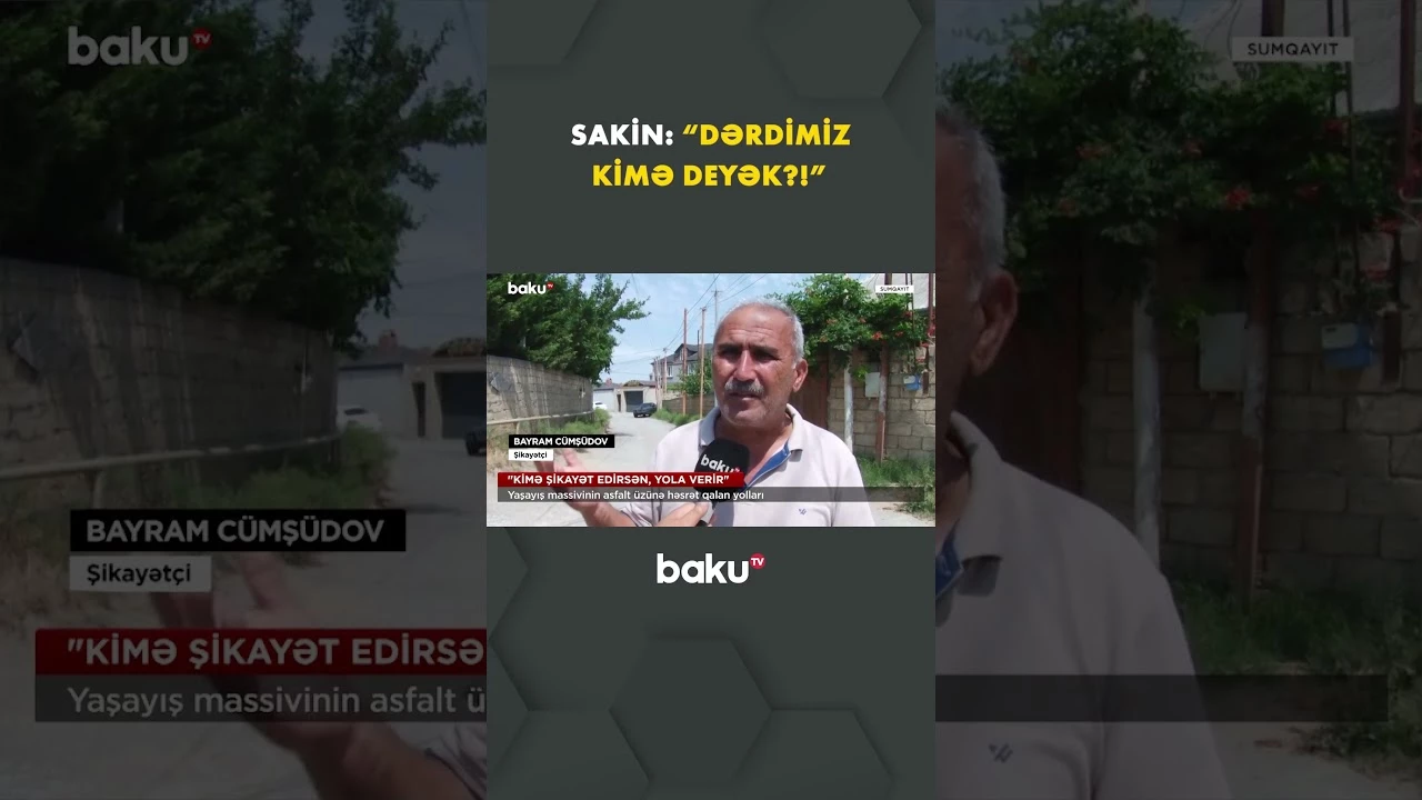 Sakinlər yol problemindən boğaza yığıldı - Baku TV