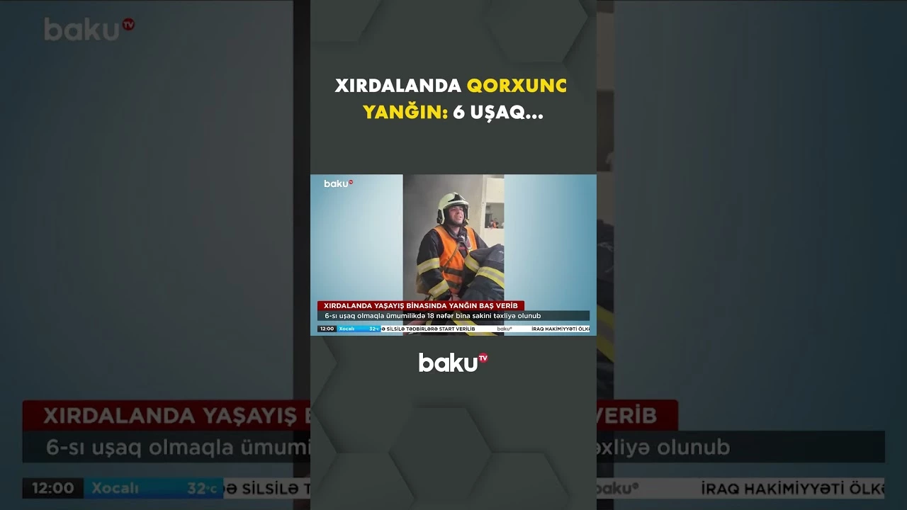 Xırdalanda çoxmərtəbəli binada dəhşətli yanğın | Hadisə yerindən görüntülər - Baku TV