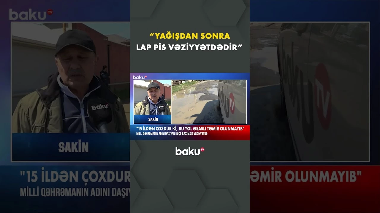 Nardaran sakinləri qəsəbə yollarının baxımsız olmasından şikayət edirlər - Baku TV
