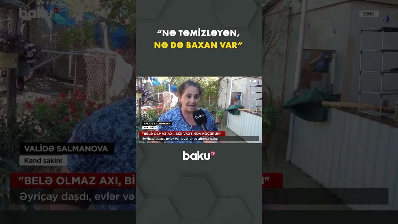 Evləri su altında qalan sakinlər çarəsiz vəziyyətdə qalıb - Baku TV