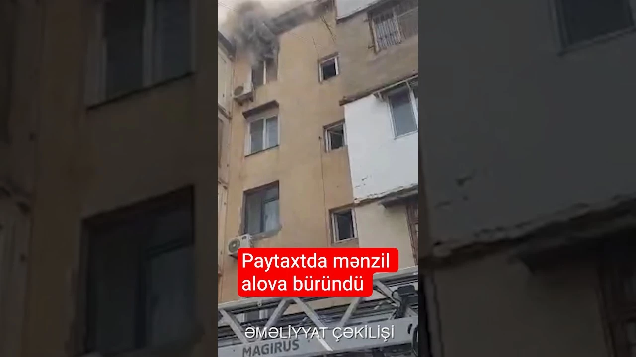Bakıda yaşayış binasında güclü yanğın | FHN hadisə yerində - Baku TV