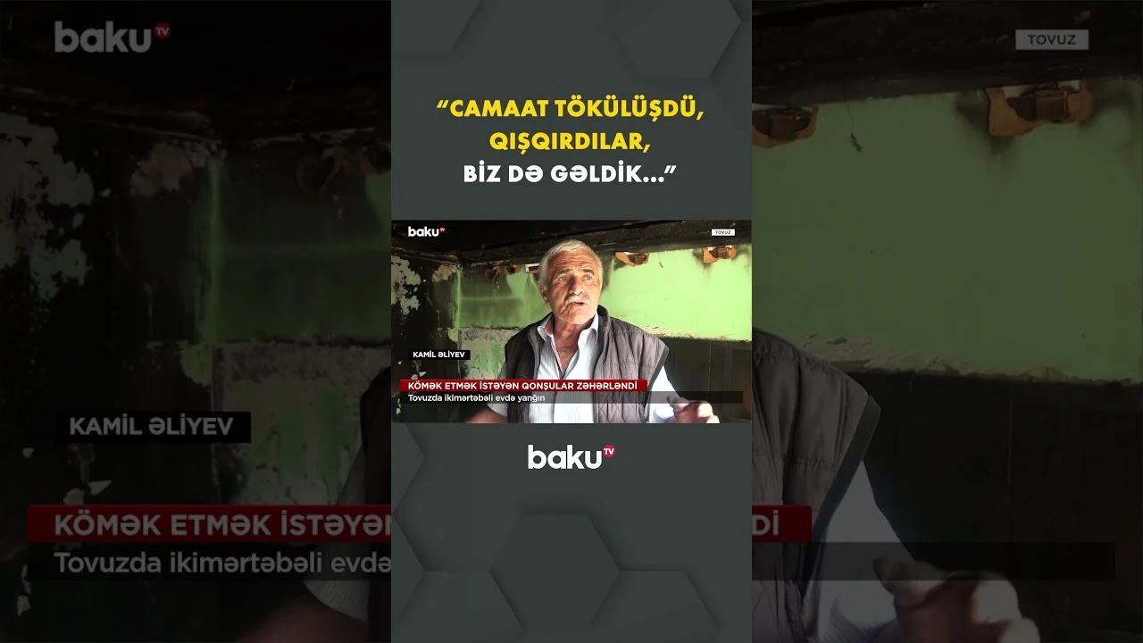 Tovuzda ikimərtəbəli evdə yanğın - Baku TV