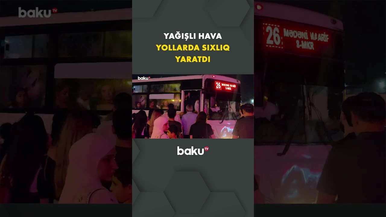 Yağışlı hava yollarda tıxac yaratdı - Baku TV