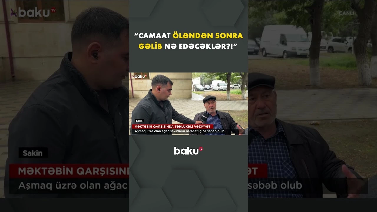 Məktəbin qarşısında qorxulu mənzərə - Baku TV