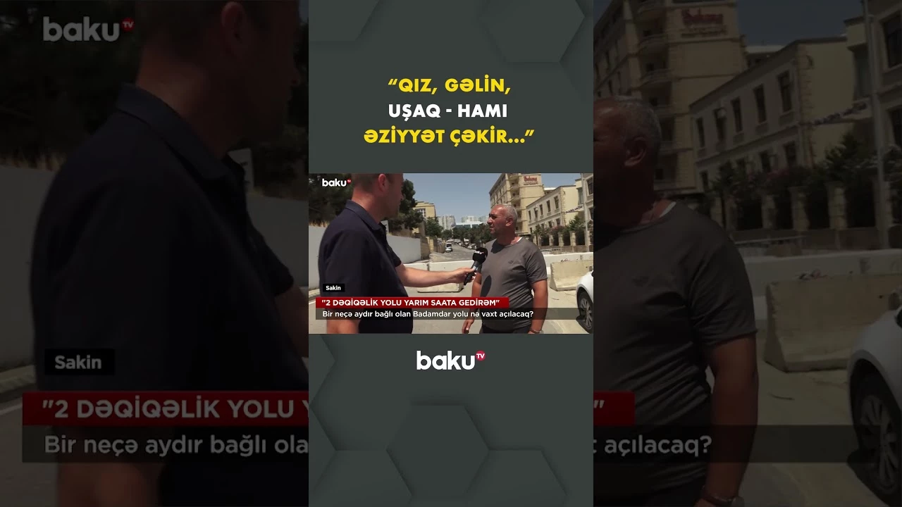 Aylarla bağlı qalan Badamdar yolu - Baku TV