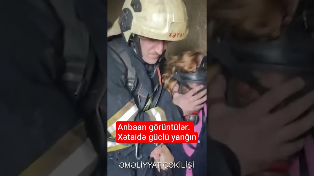 Xətaidə güclü yanğın, sakinlər təxliyə edildi - Baku TV