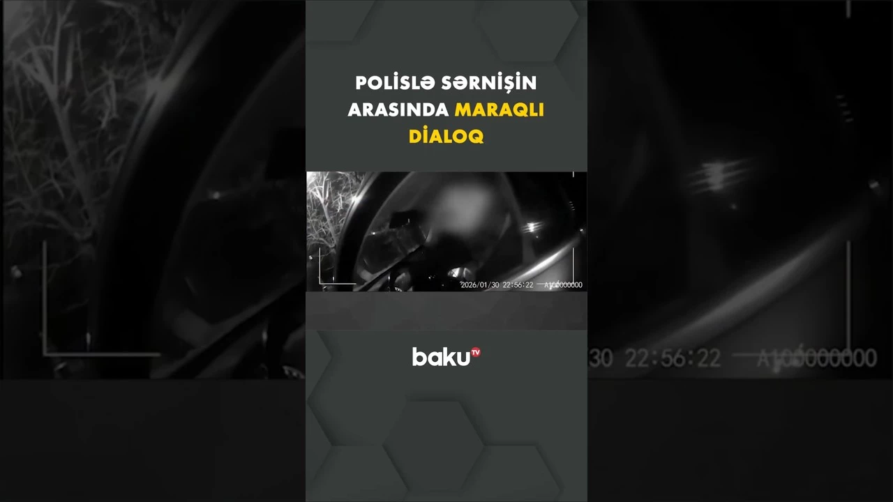 Polislə sərnişin arasında maraqlı dialoq - Baku TV