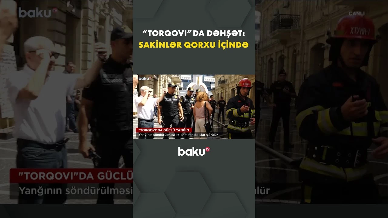 Əşyalar belə çıxarılır - “Torqovı”da yanğının olduğu ərazidə son vəziyyət - Baku TV