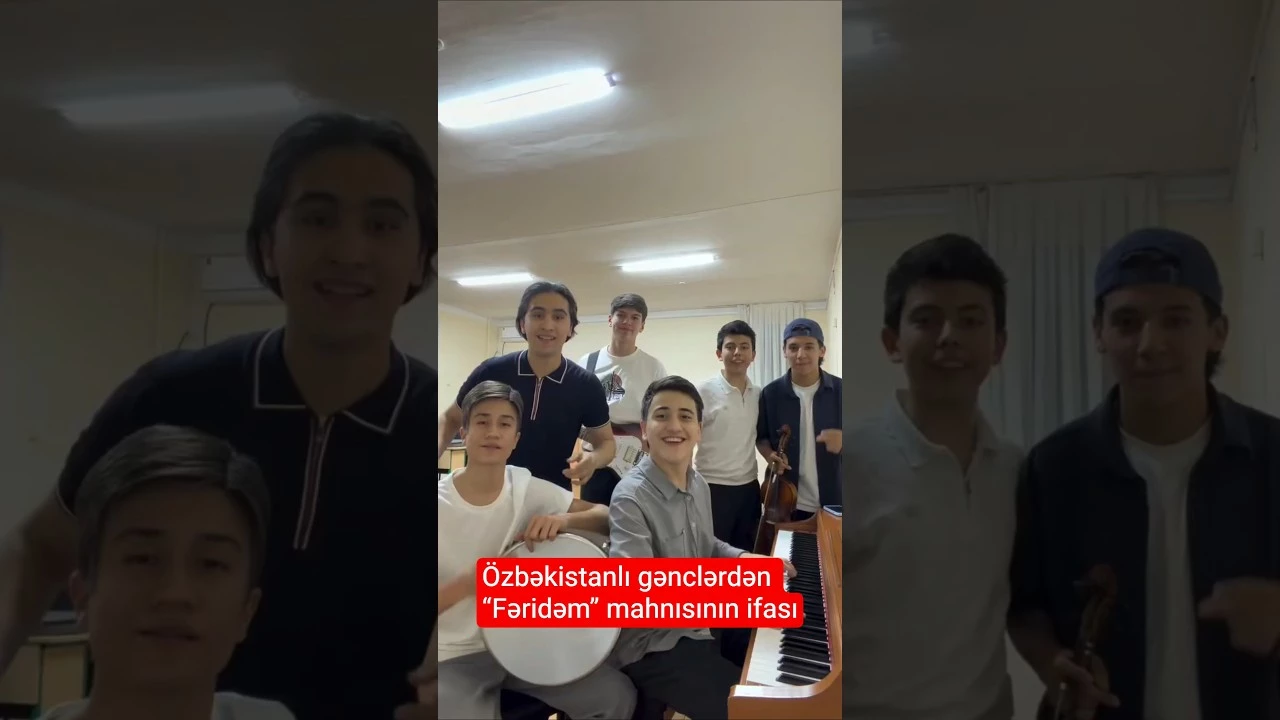 Özbəkistanlı gənclərdən “Fəridəm” mahnısının ifası - Baku TV