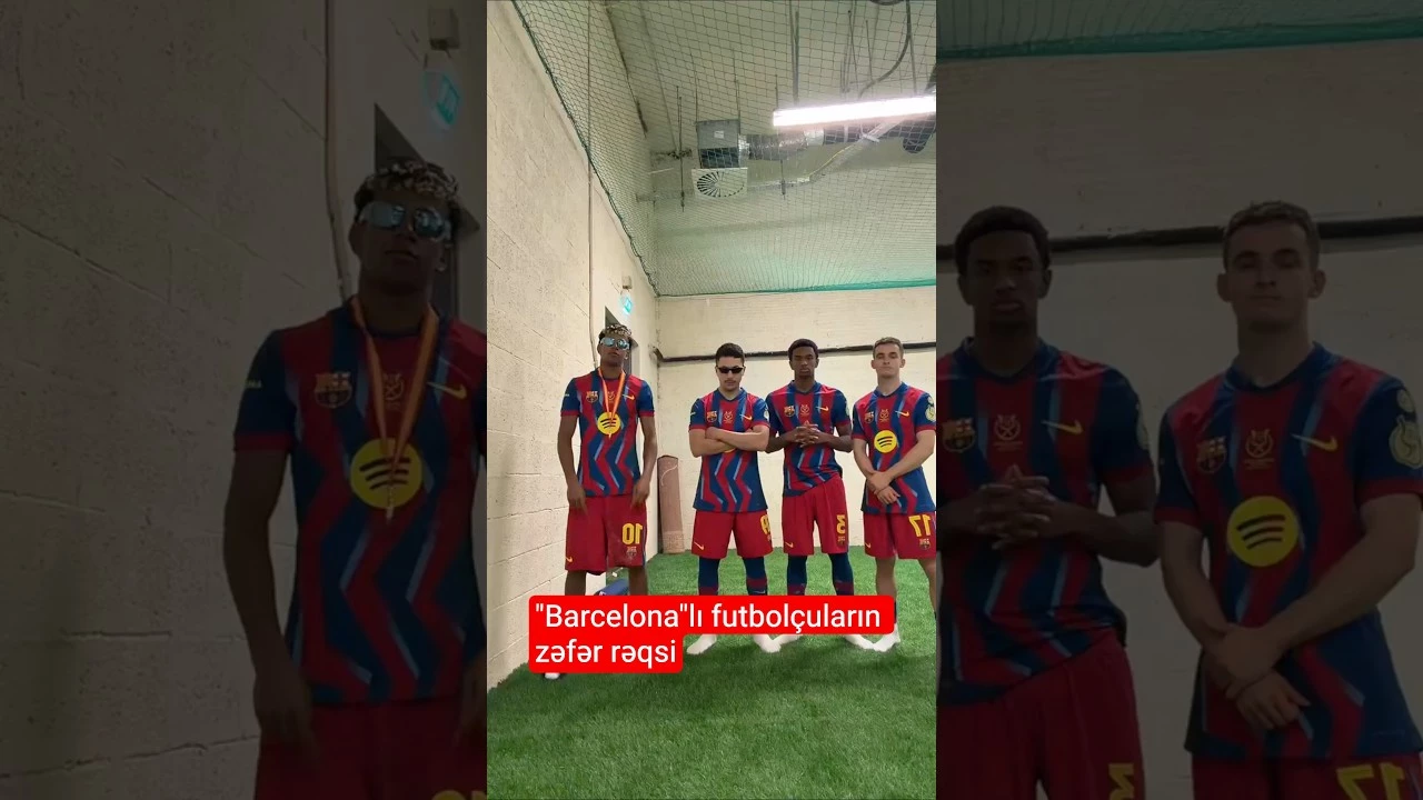 "Barcelona"lı futbolçuların zəfər rəqsi - Baku TV