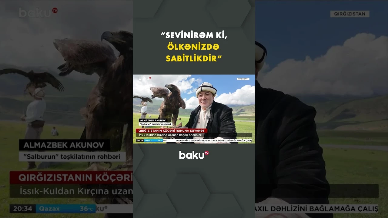 Qırğızıstanın köçəri həyat tərzi İssık-Kuldan Kırçına qədər uzanan səfərdə canlanır - Baku TV