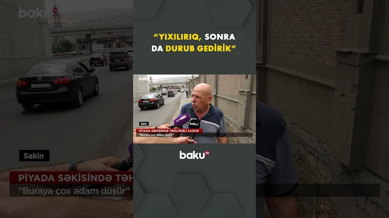 Piyadaları qorxuya salan yol - Baku TV