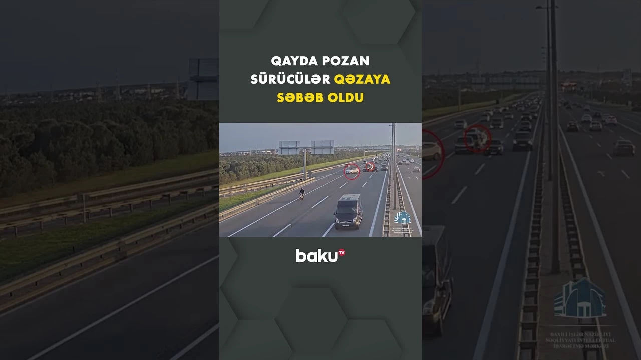 Qayda pozan sürücülər qəzaya səbəb oldu - Baku TV