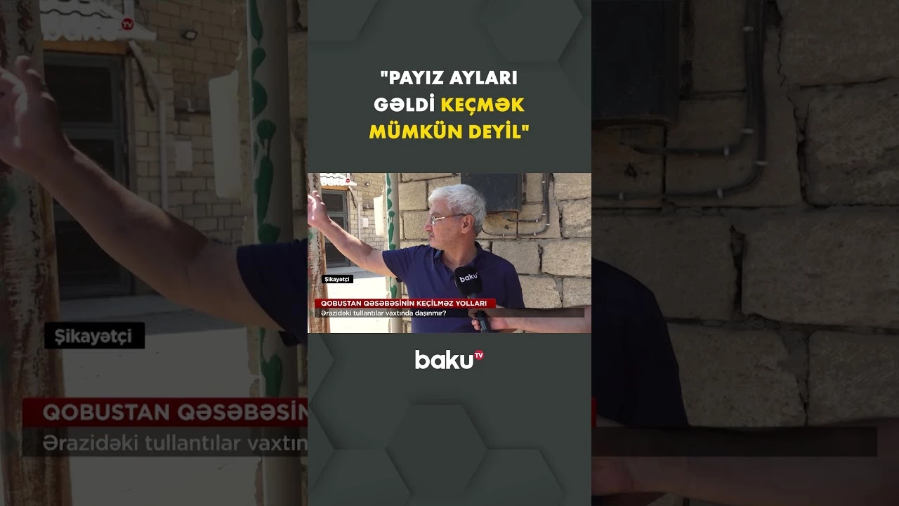 Sakinlər yağışlı havalarda yolların keçilməz olduğunu bildirir - Baku TV
